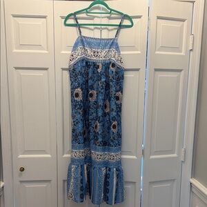 Cupshe Blue Floral Maxi Dress